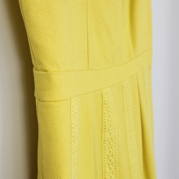 J. Crew Yellow Cotton Pique Fit & Flare Sleeveless Dress Size 2 - Picture 5 of 13